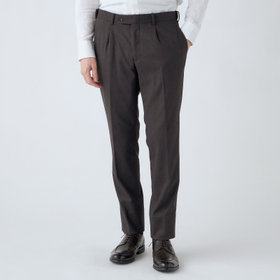 【CLASSICO TAPERED】【秋冬】1タックテーパードパンツ/ブラウン/ウエストムーブ仕様/4S SUSTAINABILITY&ECOLOGY FABRIC/※裾上げ済仕様