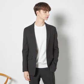 【SLIM TAPERED_2】【春夏】2釦シングルスーツ 0タック/ブラック/ウエストシャーリング/4S SUSTAINABILITY&ECOLOGY FABRIC/※パンツ裾上げ済仕様