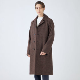【美品】ザラ トラベラー★グレンチェック ステンカラーコート 極美品 ZARA ステンカラーコート グレンチェック 比翼 防水