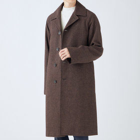 SL】ポリエステルデジタルツィードステンカラーラグランスリーブコート