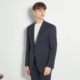 【KSW】【年間】2釦シングルスーツ 0タック/ネイビー/ウエストムーブ/ウォッシャブル/MOVING STRETCH/※裾上げ必要