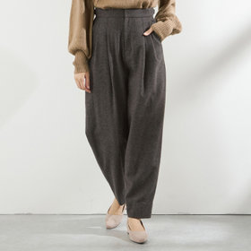 【BLACK LINE】2タックバレルパンツ/ブラウン/※裾上げ済み仕様