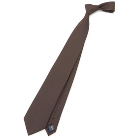 ブラウンのシルクネクタイ BLACK LINE】シルクブレンドドットネクタイ 7.5cm幅/ブラウン（B26A