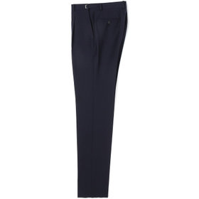 【BLACK LINE】【春夏】1タックワイドシルエットパンツ/ネイビー×シアサッカー/NEW ZEALAND WOOL MIX Super100’s/※裾上げ必要