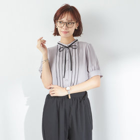 フリンジボーダー 半袖ブラウス trim_ofkss_item51893f36509f11f