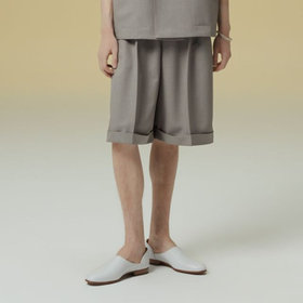 「TailoredCasual」【春夏】ハーフレングスパンツ/ブラウン　