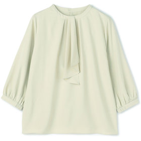 SILVER LINE/7分袖】タイ付き2WAYプルオーバー/グリーン