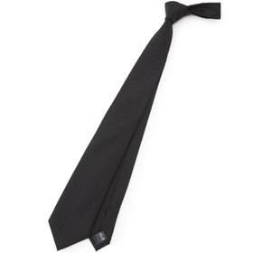 【BLACK LINE】シルクブレンドドットネクタイ 7.5cm幅/ブラック