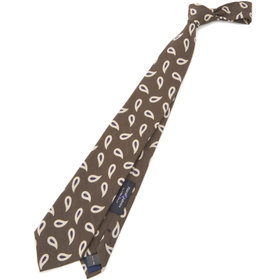 SILVER LINE】シルクブレンド小紋ネクタイ 8.0cm幅/ブラウン