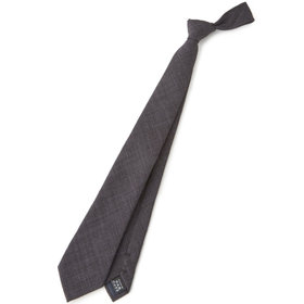  【BLACK LINE】ポリエステルソリッドネクタイ 7.5cm幅/グレー/ウォッシャブル