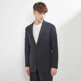 【BLACK LINE】【春夏】2釦シングルジャケット/ネイビー×サイロフィル/NEW ZEALAND WOOL MIX Super100’s