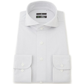 BLACK LINE】ホリゾンタルワイドワイシャツ/ホワイト/「4S COTTON