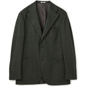 【Take.it.easy】3釦段返りジャケット/カーキ×フランネルニット