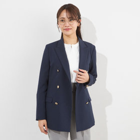 【SILVER LINE】【春夏】6釦2掛けダブルブレザー/4S SUSTAINABILITY&ECOLOGY FABRIC/ネイビー×メタル釦