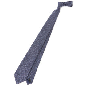 BL】シルクコットンペイズリーネクタイ 7.5cm幅/ブルー（B26AH-BA