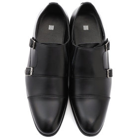 発送在庫あり】ダブルモンクストラップ ドレスシューズ/ブラック/革