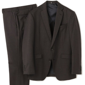 KSW】【年間】2釦シングルスーツ 0タック/ダークグレー×チェック