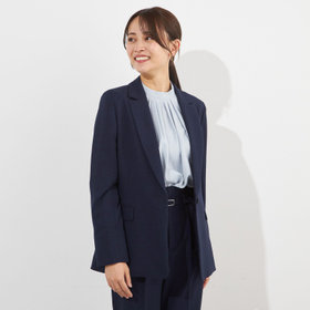 【SILVER LINE】【年間】1釦シングルパンツスーツ/ネイビー/ウォッシャブル/Naturemier/4S SUSTAINABILITY&ECOLOGY FABRIC/※パンツ裾上げ済仕様