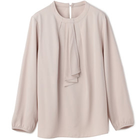 SL/9分袖】ラウンドネックパール釦ブラウス/ピンク（723606SS-PN_S