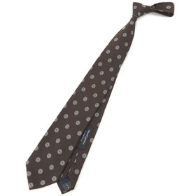 BLACK LINE】シルクストライプネクタイ 7.5cm幅/ブラウン