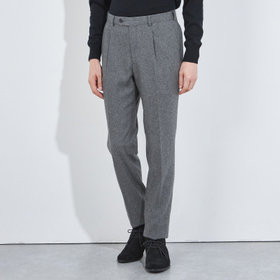 【5DAYS CLOSET】【RBC】【秋冬】ウールブレンド1タックテーパードパンツ/グレー/ウエストムーブ/RE:NEWOOL/※裾上げ必要