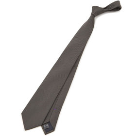 【BLACK LINE】シルクブレンドソリッドネクタイ 7.5cm幅/グレー