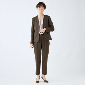 発送在庫あり】【SL】【秋冬】ホック留めノーカラージャケット