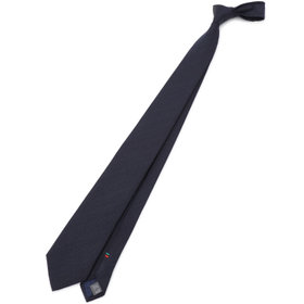 BL】シルクリネンコットンソリッドネクタイ 7.5cm幅/ネイビー