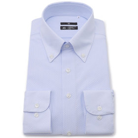 発送在庫あり】【BLACK LINE】ボタンダウンワイシャツ/ホワイト×ブルー