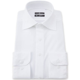 【発送在庫あり】【WEB限定】【BLACK LINE】ワイドカラーワイシャツ/ホワイト/「4S」スーパーノンアイロン・ストレッチ