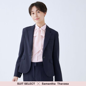 【SUIT SELECT×Samantha Thavasa】【年間】1釦ジャケット/ネイビー×ストライプ/4S/マシンウォシャブル