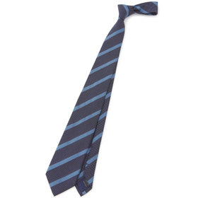 SILVER LINE】シルクブレンドストライプネクタイ 8.0cm幅/ネイビー+