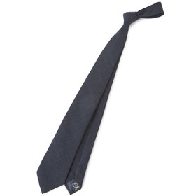 【BLACK LINE】ポリエステルソリッドネクタイ 7.5cm幅/ネイビー/ウォッシャブル