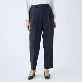 新品☆5L♪紺系♪テーパードストレッチパンツスーツ♪お仕事・通勤☆p406 SL】【年間】テーパードパンツ/ネイビー/ウォッシャブル/※裾上げ済仕様