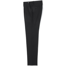 【BLACK LINE】【春夏】1タックワイドシルエットパンツ/ブラック×シアサッカー/NEW ZEALAND WOOL MIX Super100’s/※裾上げ必要