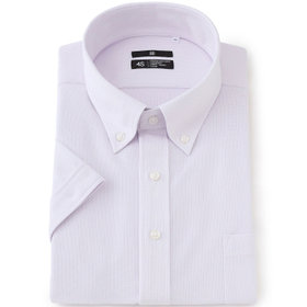 発送在庫あり】【BLACK LINE/半袖】ボタンダウンワイシャツ/サックス