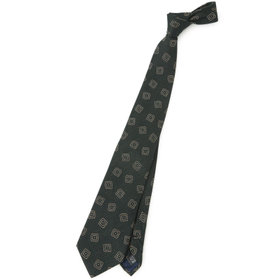 SILVER LINE】シルクペイズリーネクタイ 8.0cm幅/グリーン（S25AA