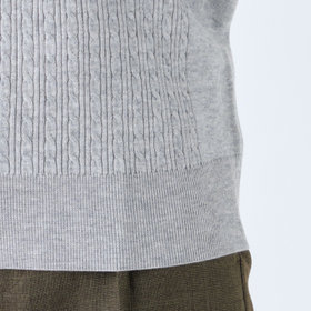 SL】【秋冬】 ハイネック ニットセーター/グレー/マシンウォッシャブル