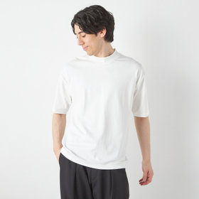 【RBC/五分袖】プレミアムコットンTシャツ / モックネック / ホワイト
