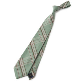 SILVER LINE】シルクストライプネクタイ 8.0cm幅/グリーン×ライト