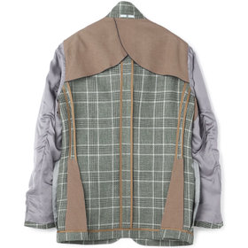 【受注生産品】 in made fabric billa in lanificio 春夏】リネンウールワイドラペル3釦段返りジャケット/グリーン×チェック/DRAGO  スーツセレクト公式通販 | SELECT italy（JSJ2451-41_S）｜ウィメンズ（ウィメンズ）｜SUIT ジャケット・アウター