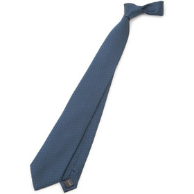 SL】シルクウールストライプネクタイ 8.5cm幅/ネイビー×ブラウン