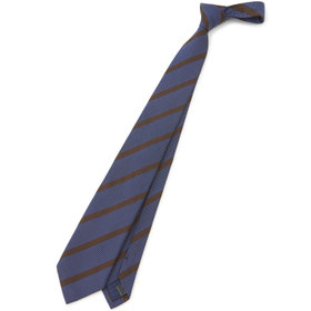 BLACK LINE】シルクブレンドストライプネクタイ 7.5cm幅/ネイビー