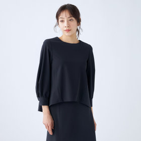 【SL/9分袖】カセットブラウス/ネイビー/ウォッシャブル