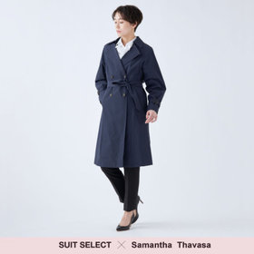 SL】ビックシルエットダブルベルテッドコート/グレー×ヘリンボーン