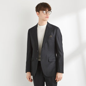 CLASSICO TAPERED】【秋冬】ピークドラペル2釦スーツ 2タック/ネイビー