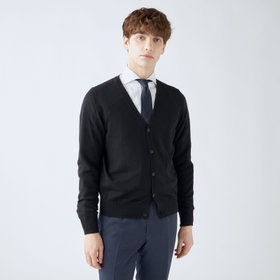 RBC】【秋冬】ウール100%ニットカーディガン/ブルー/ZEGNA