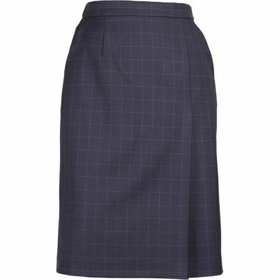 【WEB限定/OUTLET】【SL】【年間】Aラインスカート/ネイビー×ハウンドトゥース+オーバーペン/ストレッチ素材/ウォッシャブル