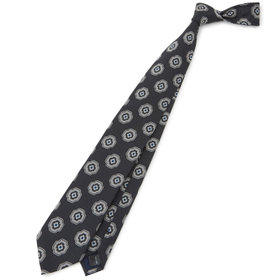 SILVER LINE】シルク小紋ネクタイ 8.0cm幅/ブルー×ネイビー（S24SA