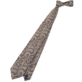 SILVER LINE】リネンペイズリーネクタイ 8.5cm幅/グリーン/Finest